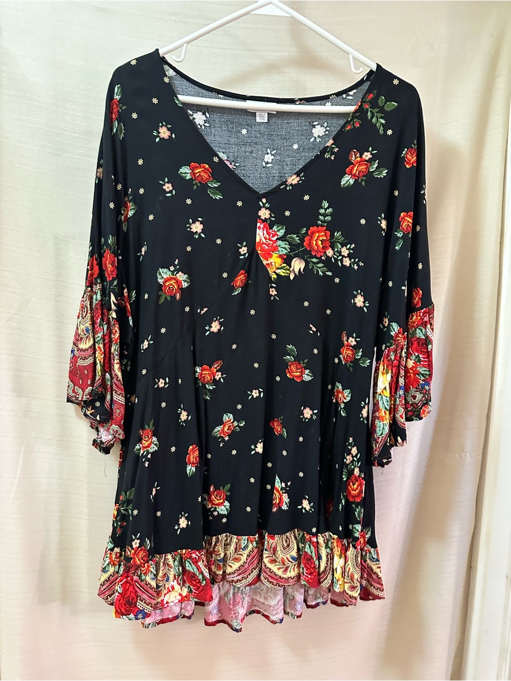 Avenue Floral Boho Paisley Bell Sleeve Tunic Top Dress Women’s 18/20 Plus Size